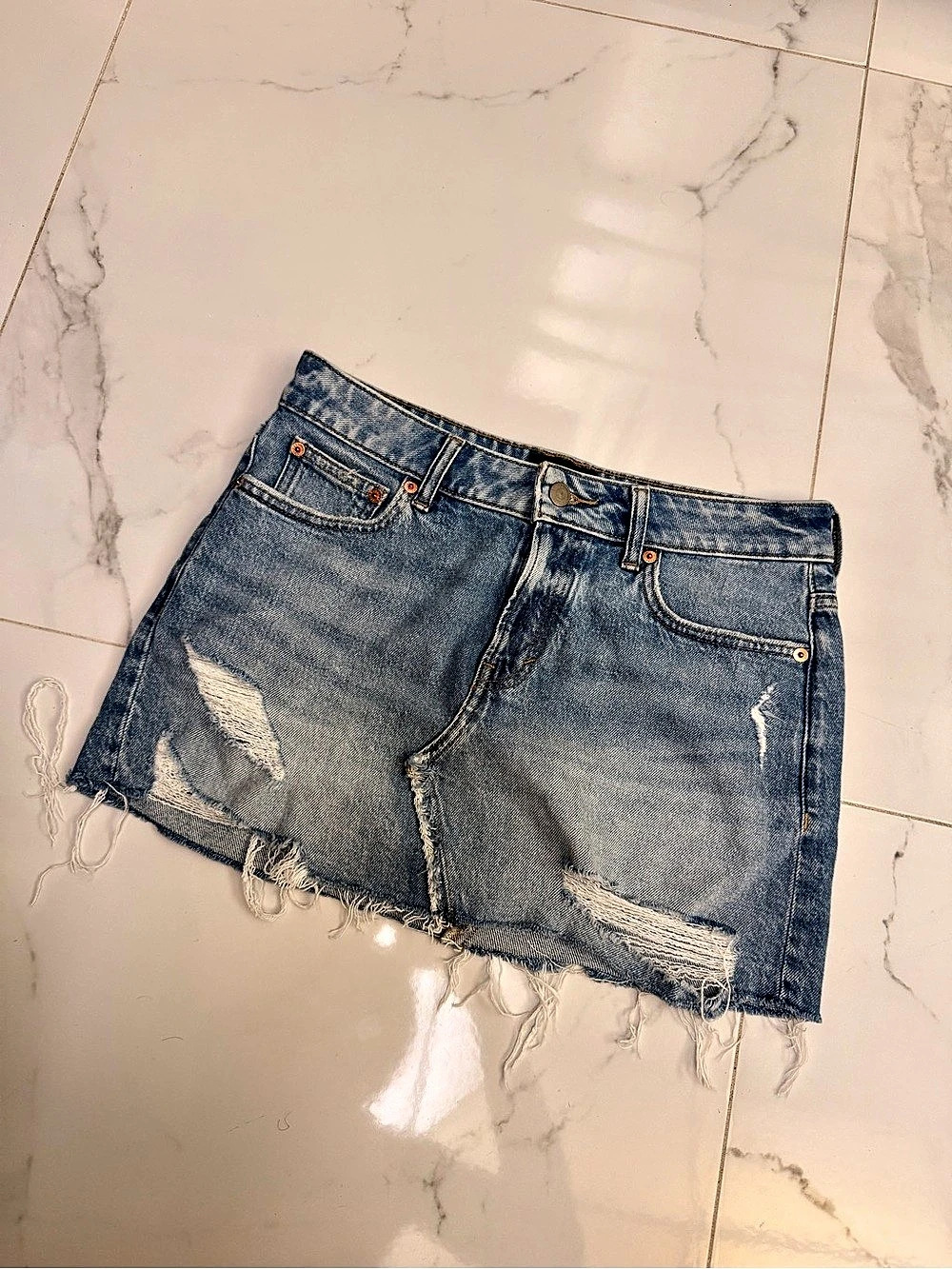 Lucky Brand Women's Distressed Denim Jean Shorts Waist 26
